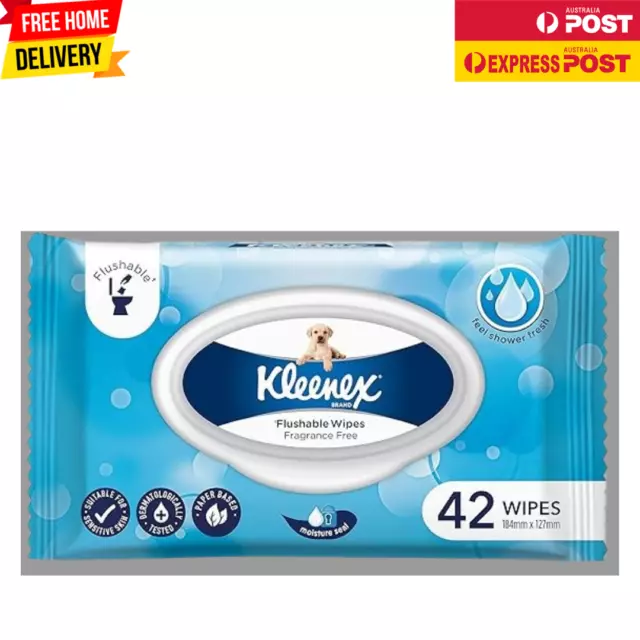 Kleenex Flushable Fresh Wipes Fragrance Free 42 Wipes