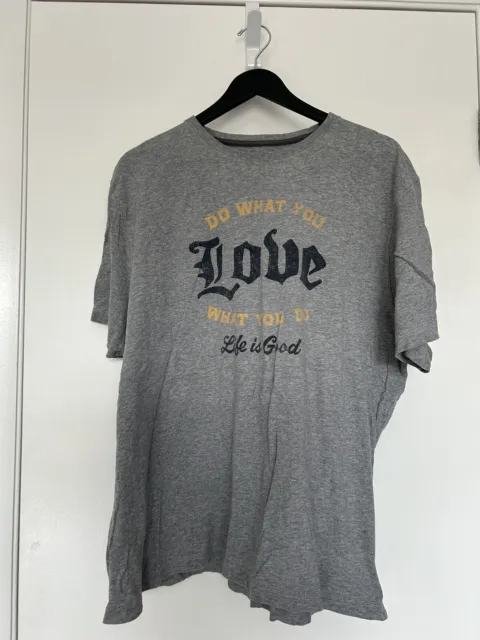 LIFE IS GOOD Men’s Grey “Do What You Love Love What You Do” T-Shirt size XL