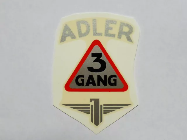 Adler 3-Gang Schriftzug Wasserabziehbild Abziehbild 38x58 mm, silber-rot, 55100A