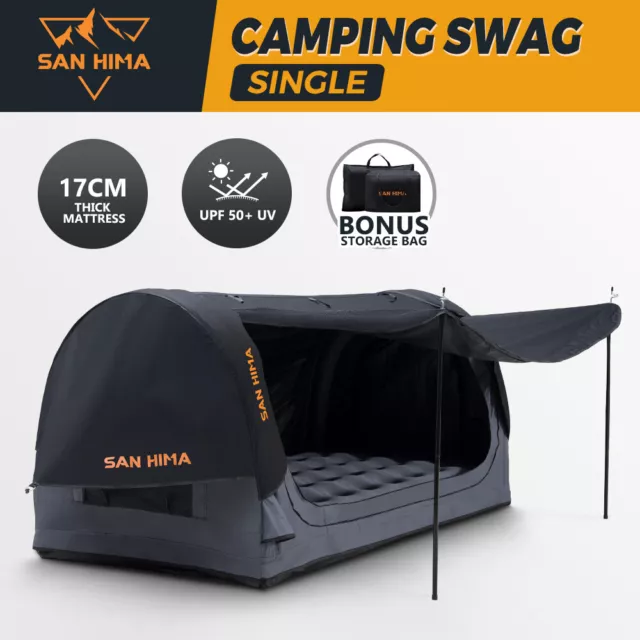 San Hima Single Air Swag Camping Swags Free Standing Dome Tent 17cm Air Mattress