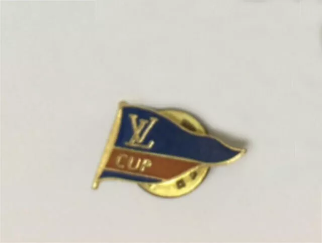 Louis Vuitton, Jewelry, Authentic Louis Vuitton Pin Badge Vuitton Cup Lv  Logo Brooch Metal Gold X Blue