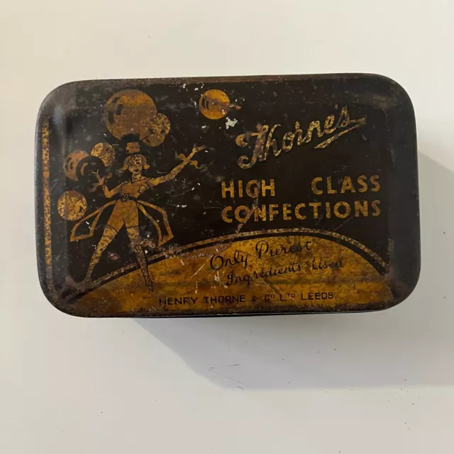 Vintage Thornes Toffee Tin High Class Confections Antique Rustic