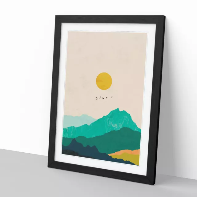 Nordische minimalistische Landschaft Nr. 2 gerahmte Leinwand Wandkunst Poster Druck Bild 2