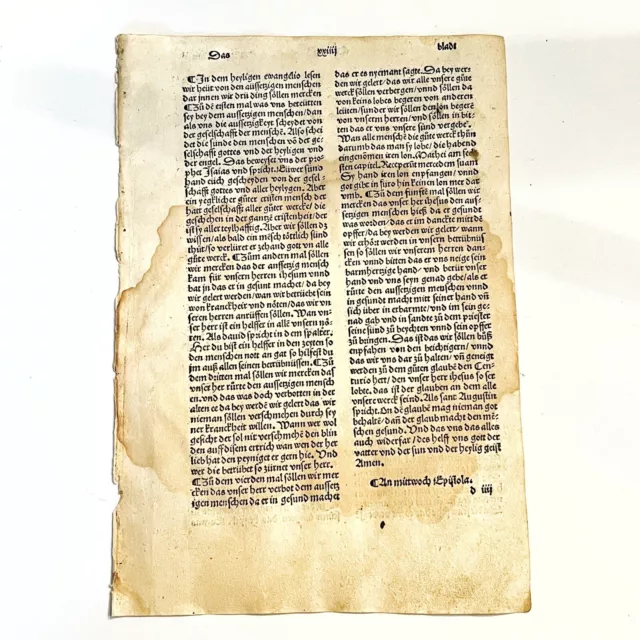 1488 Incunabula Anselm Of Canterbury Book Leaf On Christian Bible Apologetics