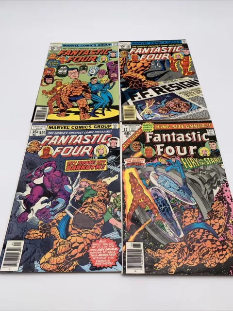 Fantastic Four 190,191,193, & Annual 12  Marvel 1977 Inhumans Appear Bronze Age