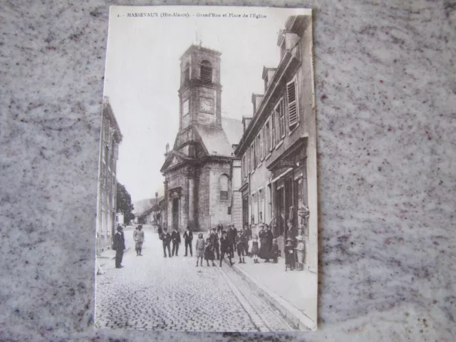 68 MASEVAUX , Grand' Rue et Place de L' église, écrite, timbrée en 22/9/21