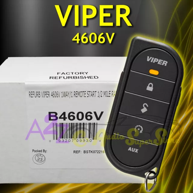 Refurbished Viper 4606V 1Way 1 Remote Start System Keyless Entry 1/2 Mile Range