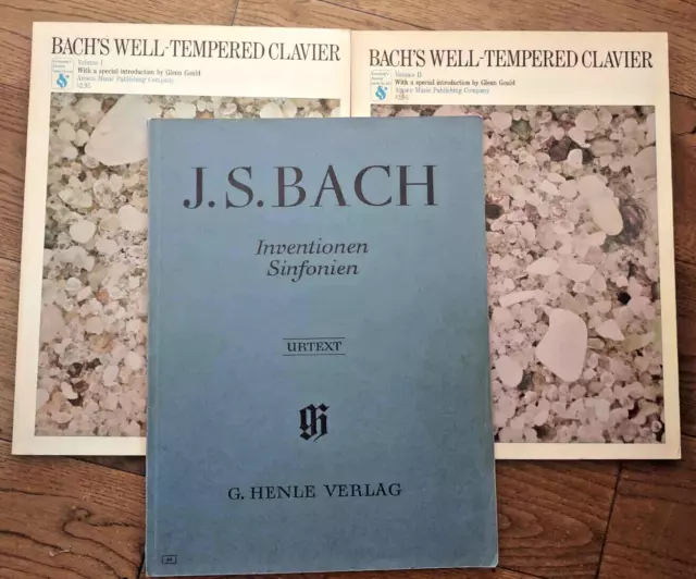 BACH The Well Tempered Clavier Vol 1 & 2 for piano sheet music + Inventionen Sin