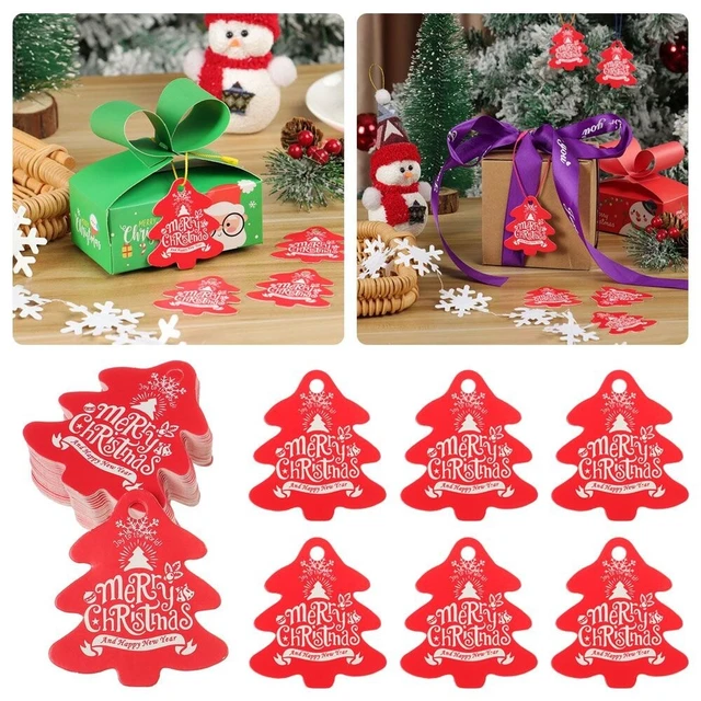 120 Etichette Regalo Di Natale - Con Cordino, 12 Stili Diversi, Nero Su Carta Kraft, 9.5x4.5 Cm - Foto 2