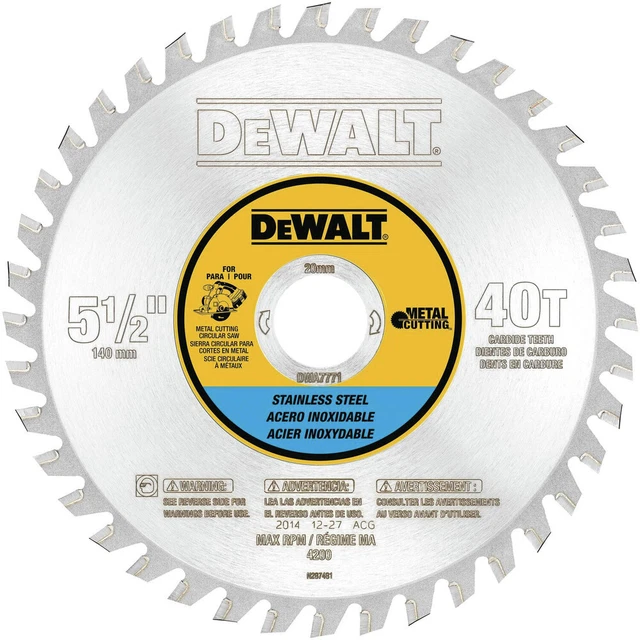DeWalt DWA7771 30T 5-1/2 in. Stainless Steel Metal Cutting w/ 20mm Arbor New