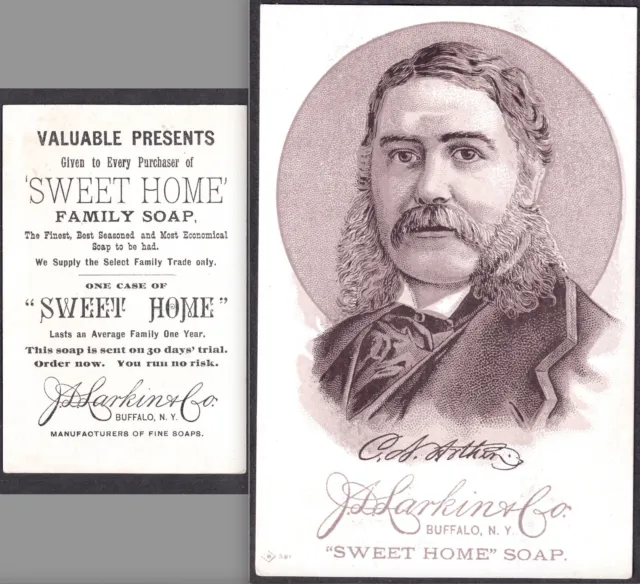 Chester A. Arthur - 1885 - H603 J.D. Larkin & Co Sweet Home Soap Presidents Card