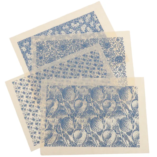 4 Sheets Paper Burnt Pottery Stickers Classic Transfer Underglaze