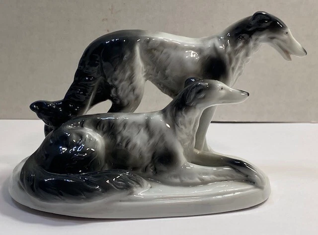 Vintage GREYHOUND WHIPPET or BORZOI Porcelain Dog Figurine 5-1/2" Germany 7116
