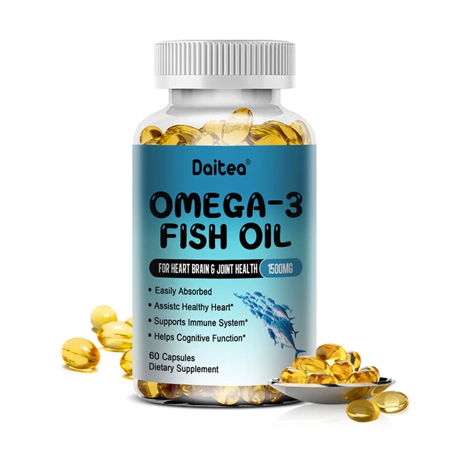 OMEGA 3 FISH Oil Capsules 1500mg, HEART BRAIN JOINT HEALTH EUR 9,10 ...