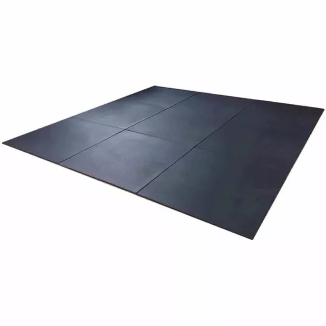 10 Pack 15mm Rubber Gym Flooring BLACK with BLUE Fleck Dense Tile Mat 1m x 1m