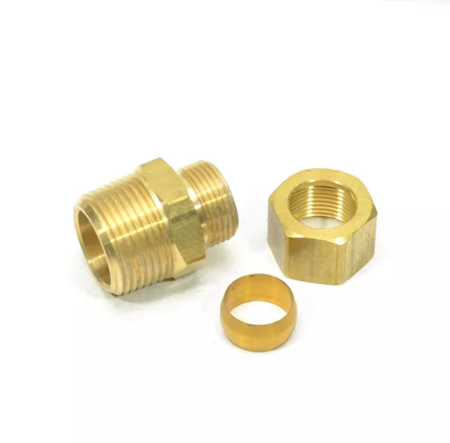 5/8 OD Compression Tube to 3/4 Male Npt Straight Fitting Connector Water Oil Gas