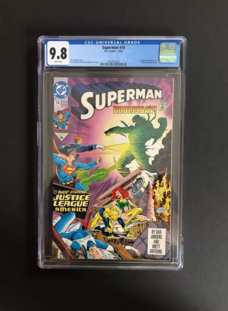 Superman 74 DC Comics 1992 CGC 9.8 NM - Justice Leage Doomsday