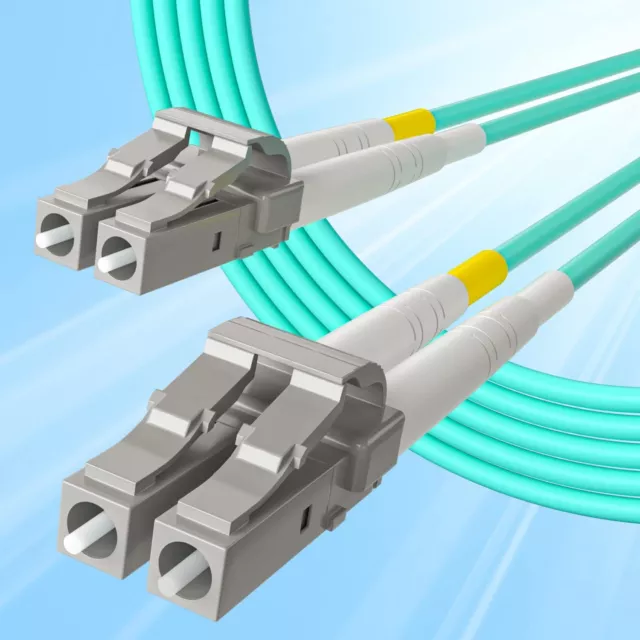 OM3 LC to LC Fiber Optic Patch Cable Multi-Mode Jumper Duplex 0.2 ~ 100 meters