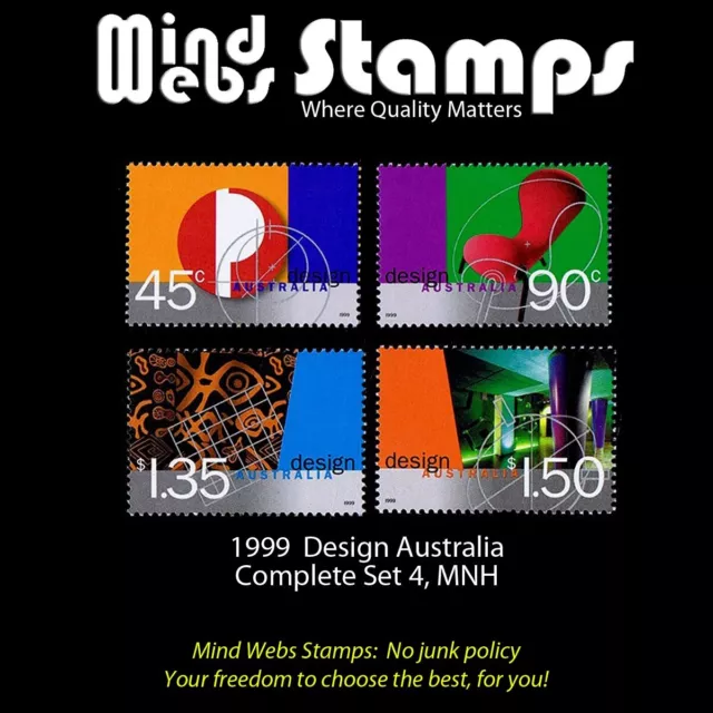 Australian Decimal Stamps, 1999 Design Australia, Complete Set 4,  MNH