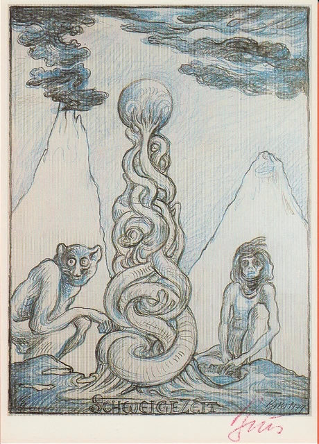GÜNTER BRUS  ---  original signierte Kunstpostkarte - A6#19