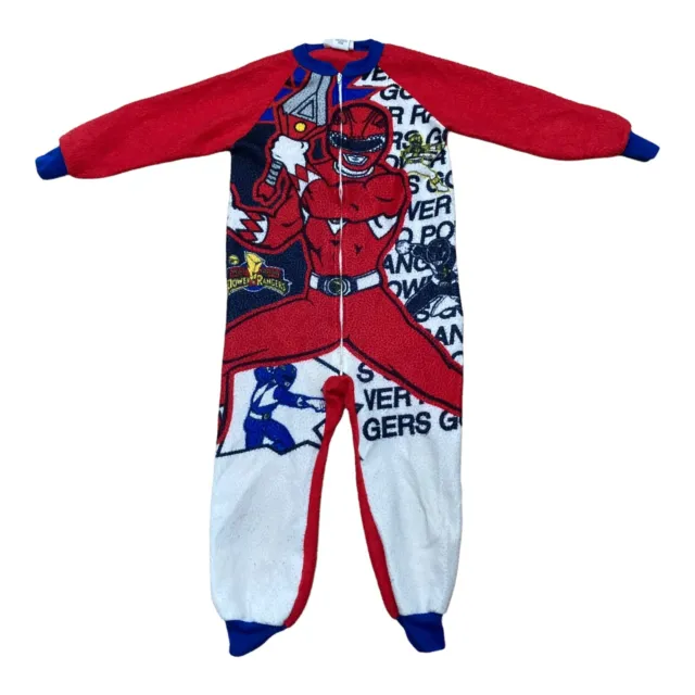 Vintage Power Rangers Pajamas All Rangers One Piece Kids Size 6 Full Zip RARE