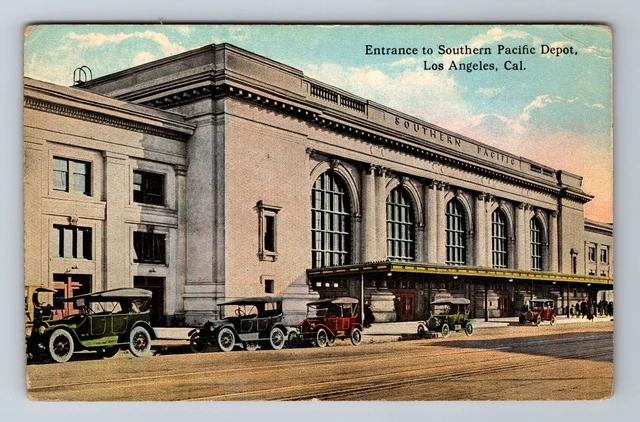 Los Angeles CA-California, Southern Pacific Depot, Antique Vintage Postcard