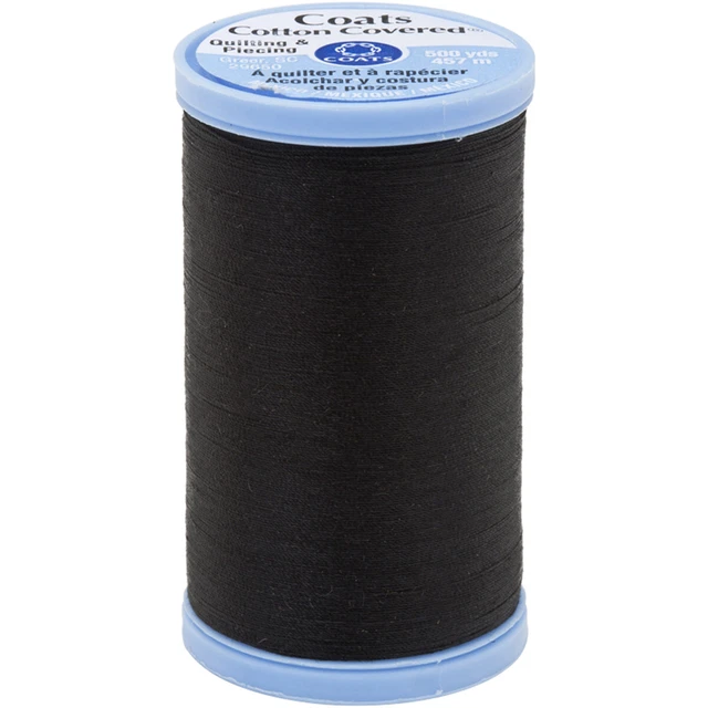 Paquete de 3 abrigos de acolchado e hilo de piezas cubierto de algodón 500 yardas-negro -S926-0900