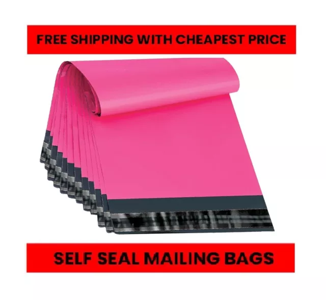 Mailing Bags Pink Poly Postal Bag Strong Self Seal Postage Parcel Mailer 13x19in