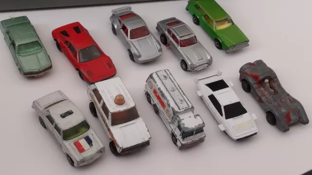 Corgi and Lesney Matchbox toy cars x 10