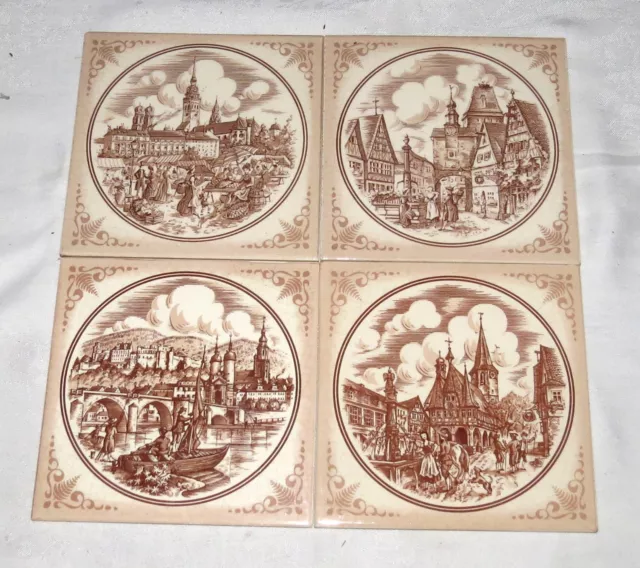 Villeroy & Boch Mettlach FOUR 6" Tiles Trivets