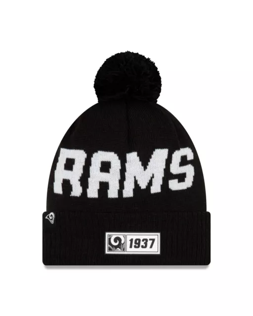 New Era Rd Los Angeles Béliers Bonnet avec Pompon Noir 95001