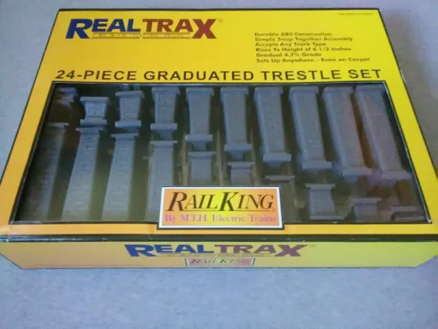 MTH Realtrax 24-Piece Graduated Trestle System,# 40-1033, 0 Scale, Original Box