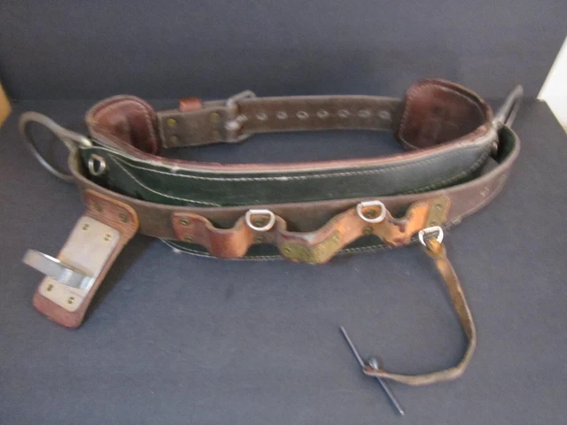 Vintage Klein Buhrke Burke Bell System Lineman Pole Tree Climbing Safety belt 74