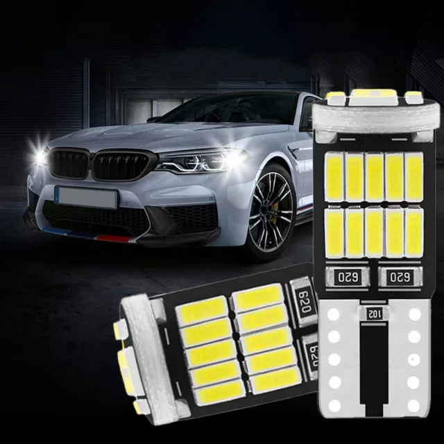 10x LED CAR LIGHTS T10 CAR BULBS ERROR FREE CANBUS 26SMD XENON WHITE W5W 501.