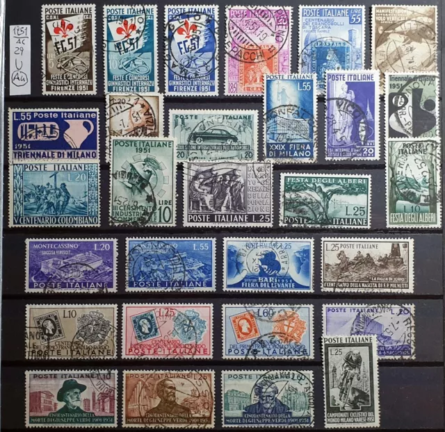 Italy Repubblica 1951 Annata Completa Giochi Ginnici Firenze - 29 Stamps U