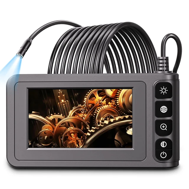 Industrial Endoscope Borescope Camera with Light, 4.3'' LCD Screen HD