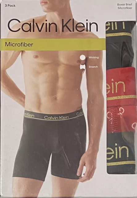 Calvin Klein Mens Microfiber Boxer Briefs, 3-Pack
