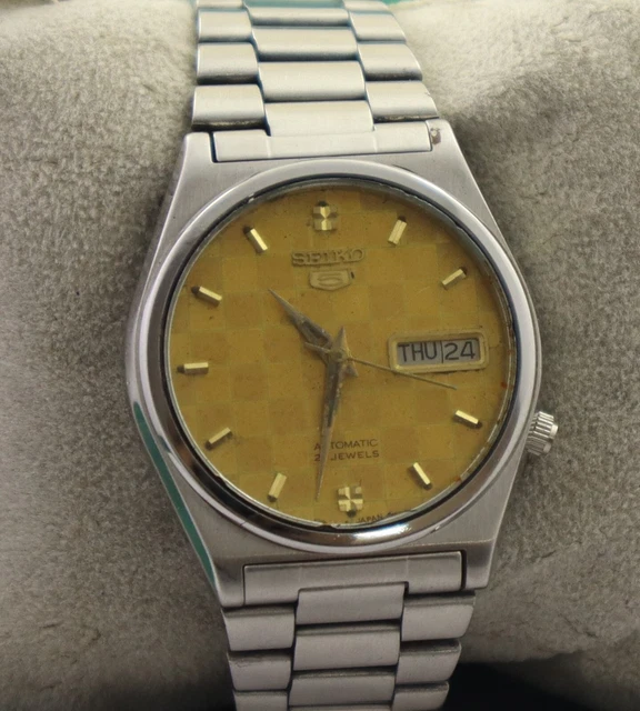 Vintage Seiko 5 Automatic 7019 Day&Date 21J Recently Sevice Oeiginal Band