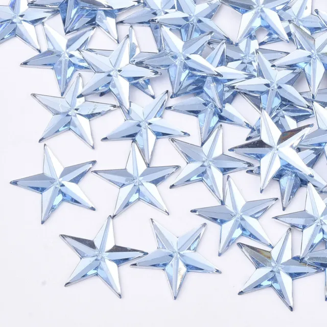 Estrellas Acrílico Joyas Gemas 14 mm Estrellas de plástico Cabujones Estrás plano Estrás plano 2