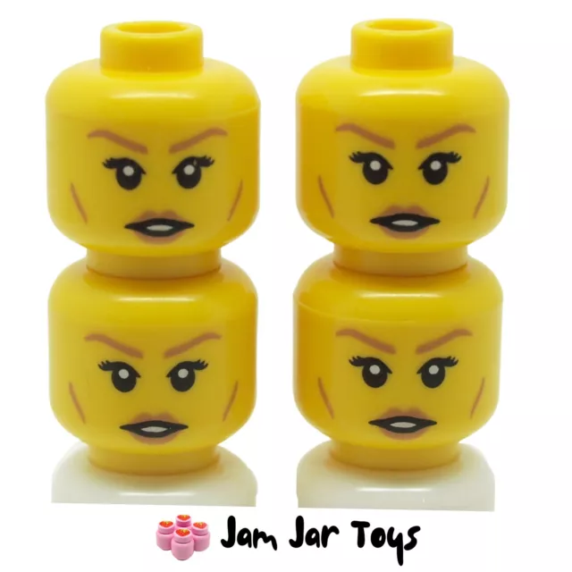 LEGO Mini Teste Figure 4x NUOVE Sopracciglia Torrone Medio Linee Guance Labbra Aperte FH13