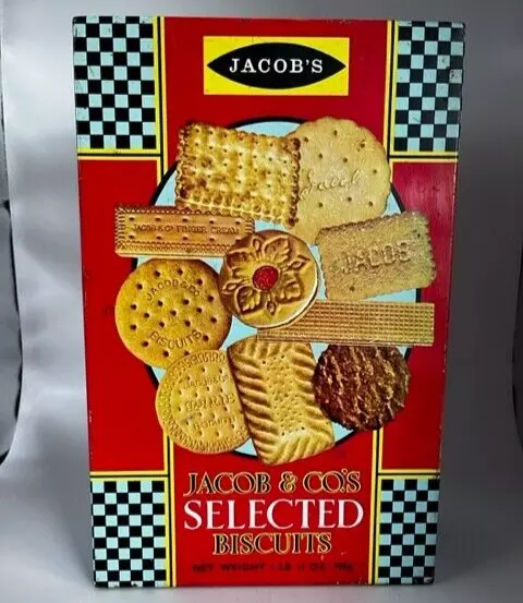 Vintage Jacob & Co. Selected Biscuits Empty Tin Box - Made in England