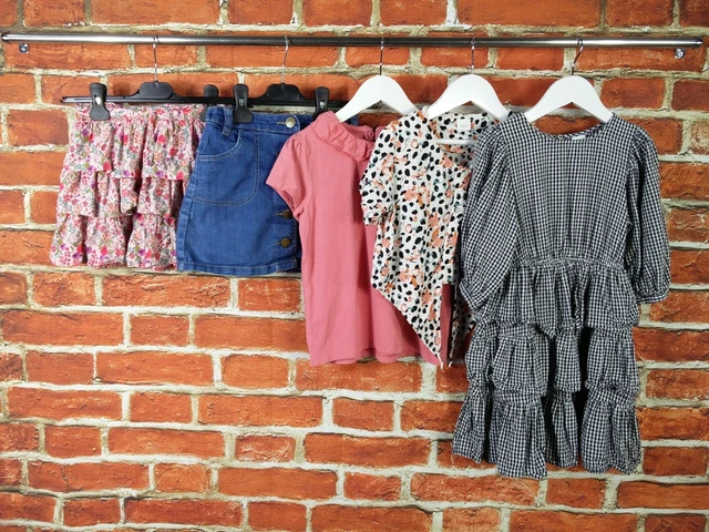 Girls Bundle Age 6-7 Years 100% Next Dress Denim Skirt Tops T-Shirt Pink 122Cm