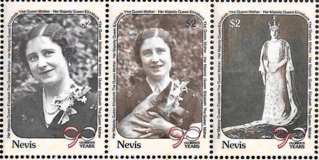 Nevis #SG555-SG557 MNH 1990 Queen Mother Elizabeth York Garden [616-618]