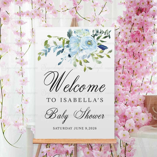 Baby Shower Welcome Sign, Baby Girl Shower Poster, Oh Baby, Pink