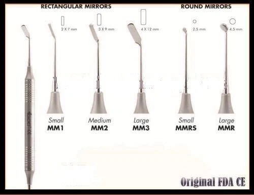 DENTAL TOOLS MICRO SURGICAL MIRRORS ROUND MIRROR SET OF 5PCS High–Quality Stainl
