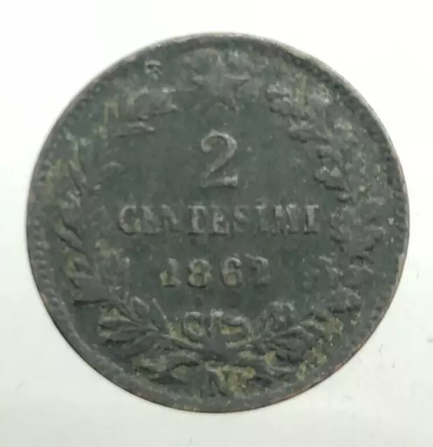 Vittorio Emanuele II 2 Centesimi 1862 Napoli  N.C.