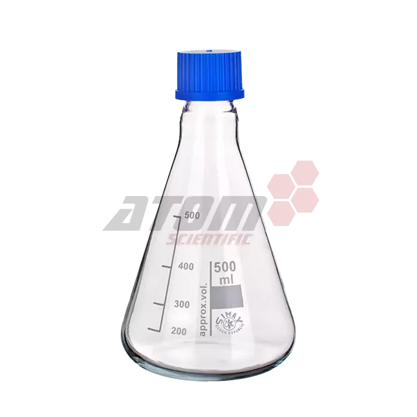 Erlenmeyer Flask With Screw Cap, Borosilicate Glass (SIMAX) 100ml - 1000ml