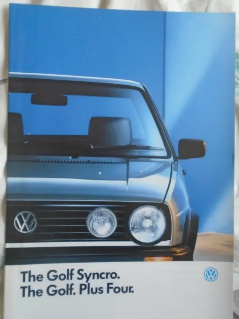 Volkswagen Golf Syncro & Golf Plus Four brochure Aug 1988 UK market