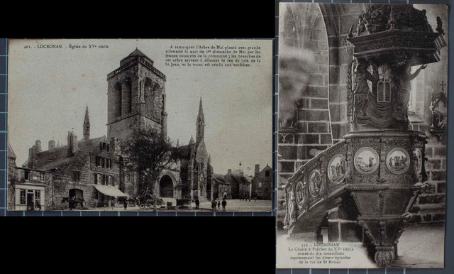 2 Cartes Postales Anciennes de Locronan, Finistère. Le Doaré, photo.