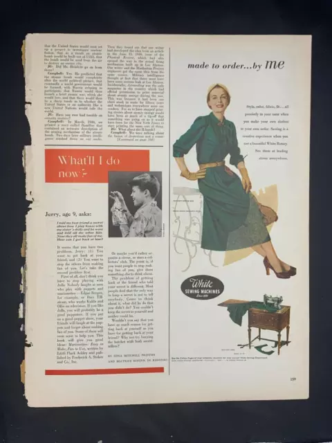 Magazine Ad* - 1950 - White Sewing Machines - (#2)